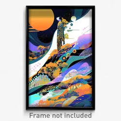 Art Poster - Unknown Promontory (Psychedelic Trippy Weird 11x17 Print)