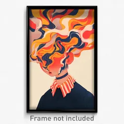 Art Poster - Man Feeling Expectancy Wearing Quaint Frilled Choker (Print)