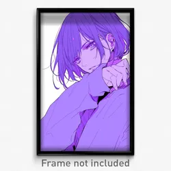 Anime Art Poster - Man Feeling Wrath Wearing Colorless Purple Ribbon (Print)