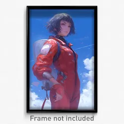 Anime Art Poster - Girl Feeling Tolerance Wearing Carefree Pilot Suit (Print)