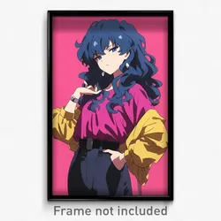 Anime Art Poster - Woman Feeling Smug Wearing Flashy Baggy Clothes (Print)