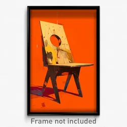 Art Poster - Wooden Chair (Psychedelic Trippy Weird 11x17 Print)