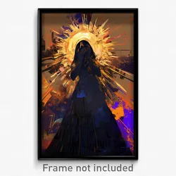 Art Poster - Woman Feeling Adoration Wearing Famous Pleated Dress (Print)