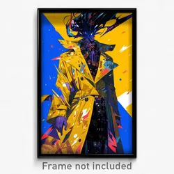 Art Poster - Boy Feeling Dislike Wearing Yellow Trench Coat (Print)