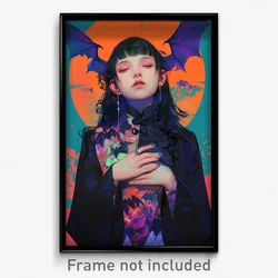Anime Art Poster - Woman Feeling Tolerance, Stimulating Bat Hair Ornament
