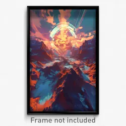 Art Poster - Glitchy Crater (Psychedelic Trippy Weird 11x17 Print)