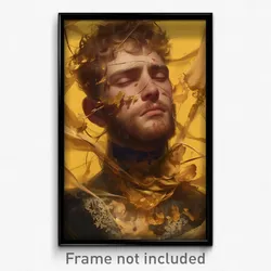 Art Poster - Man Feeling Homesickness Wearing Tattered Gold (Print)