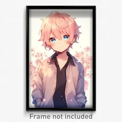 Anime Art Poster - Boy Feeling Arrogant, Upbeat Partially Unbuttoned (Print)