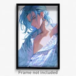 Anime Art Poster - Man Feeling Weak Wearing White Checkered Shirt (Print)