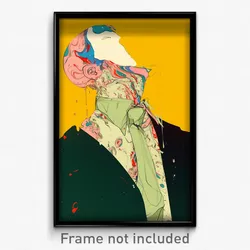 Art Poster - Man Feeling Thankful Wearing White Green Neckwear (Print)