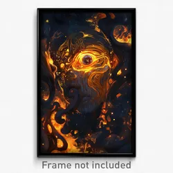 Art Poster - Starry Fire (Psychedelic Trippy Weird 11x17 Print)