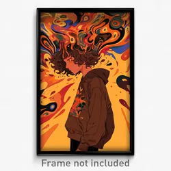 Art Poster - Boy Feeling Possessive Wearing Second Hand Brown Hoodie (Print)