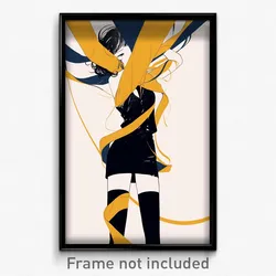 Anime Art Poster - Girl Feeling Claustrophobic Wearing Crazy Leg Ribbon (Print)