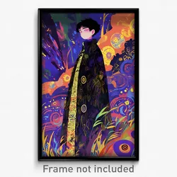 Art Poster - Boy Feeling Perplexed Wearing Large Coat (Print)