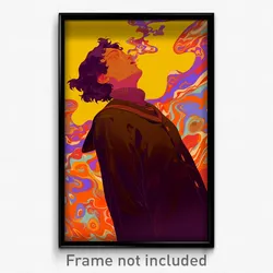 Art Poster - Man Feeling Exasperated Wearing Velvety Brown Sailor Collar (Print)