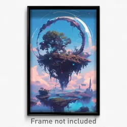 Art Poster - A Floating Island With Gravity-defying Flora