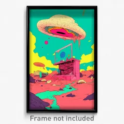 Art Poster - Barren Burger Stand (Psychedelic Trippy Weird 11x17 Print)