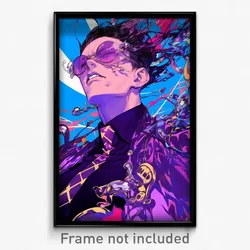 Anime Art Poster - Man Feeling Aversion Wearing Glass Purple Capelet (Print)