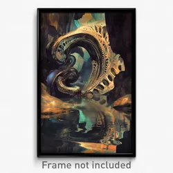 Art Poster - Dramatic River (Psychedelic Trippy Weird 11x17 Print)