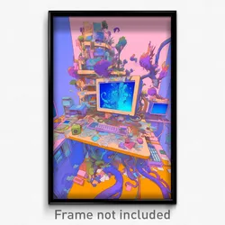 Art Poster - Deserted Printer (Psychedelic Trippy Weird 11x17 Print)