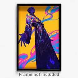Anime Art Poster - Man Feeling Vigilance Wearing Unique Long Dress (Print)