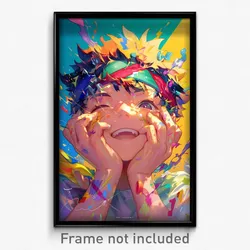 Art Poster - Boy Feeling Agitation Wearing Colorful Sweatband (Print)