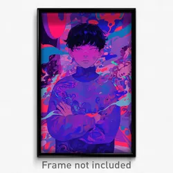 Art Poster - Boy Feeling Grumpiness Wearing Famous Purple (Print)