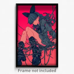 Anime Art Poster - Girl Feeling Claustrophobic, Outstanding Footwear Bow (Print)