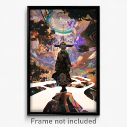 Anime Art Poster - Man Feeling Doubt Wearing Outlandish Black Coat (Print)