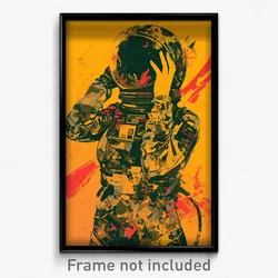 Art Poster - Woman Feeling Anticipating Wearing Radiant Pilot Suit (Print)