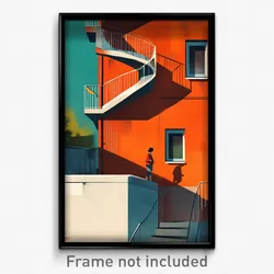 Art Poster - Adventurous Swedish City (Psychedelic Trippy Weird 11x17 Print)