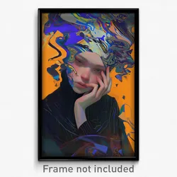 Art Poster - Girl Feeling Possessive Wearing Well Off Striped Headwear (Print)