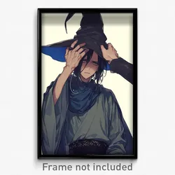Anime Art Poster - Man Feeling Annoyed Wearing Worn Wizard Hat (Print)