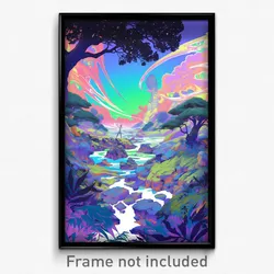Art Poster - Hidden Meadow (Psychedelic Trippy Weird 11x17 Print)