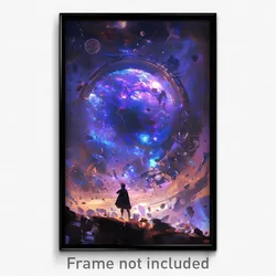 Art Poster - Lonely Galaxy Battle (Psychedelic Trippy Weird 11x17 Print)