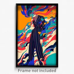 Anime Art Poster - Man Feeling Fury Wearing Stunning Striped Pants (Print)