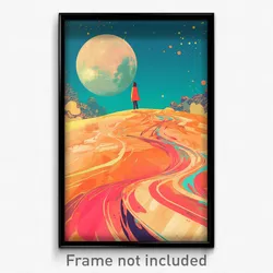 Art Poster - Made Up Dunes (Psychedelic Trippy Weird 11x17 Print)
