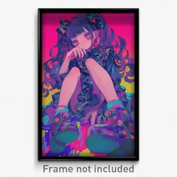 Anime Art Poster - Girl Feeling Obstinate Wearing Burly Purple Footwear (Print)