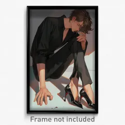 Art Poster - Boy Feeling Regret Wearing Agile Stiletto Heels (Print)