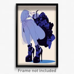 Anime Art Poster - Girl Feeling Negative Wearing Impeccable High Heels (Print)