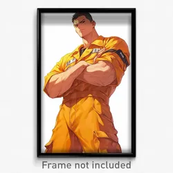 Anime Art Poster - Man Feeling Hatred Wearing Fluid Orange Jumpsuit (Print)