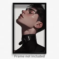 Art Poster - Boy Feeling Empathy Wearing Gorgeous Black Choker (Print)