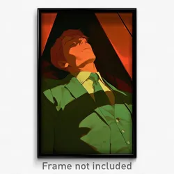 Art Poster - Man Feeling Claustrophobic Wearing Academic Green Neckwear (Print)