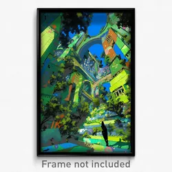 Art Poster - Green Overhang (Psychedelic Trippy Weird 11x17 Print)