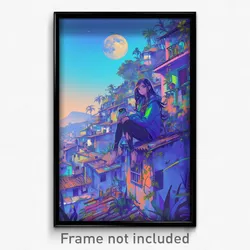 Art Poster - Brisk Brazilian City (Psychedelic Trippy Weird 11x17 Print)
