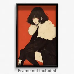 Art Poster - Woman Feeling Hatred Wearing Fluffy Edgy (Print)