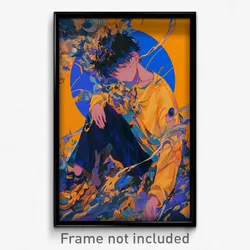 Anime Art Poster - Boy Feeling Kind Wearing Golden Blue (Print)