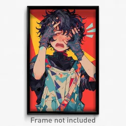 Anime Art Poster - Boy Feeling Panicked Wearing Triangular Gloves (Print)