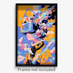 Art Poster - Virtual Mind (Psychedelic Trippy Weird 11x17 Print)