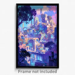 Art Poster - Dark Acropolis (Psychedelic Trippy Weird 11x17 Print)